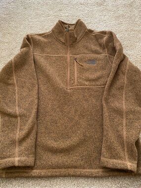 The North Face Men's Brown Zip-Up Fleece Pullover